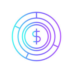 Money Management Business and Office icon with blue duotone style. strategy, asset, economy, analysis, income, currency, accounting. Vector illustration