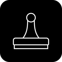 Stamp Business and Office icon with black filled line style. quality, mark, label, approval, approve, ok, legal. Vector illustration