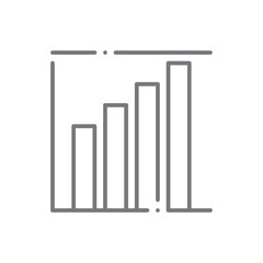 Growth Finance icon with black outline style. success, graph, progress, increase, profit, chart, up. Vector illustration