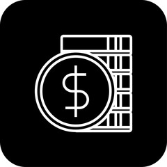 Currency Business and Office icon with black filled line style. payment, cash, investment, exchange, banking, savings, card. Vector illustration