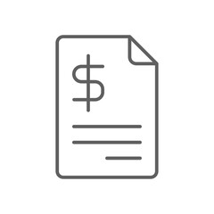 Finance icon with black outline style. money, payment, banking, dollar, financial, investment, deposit. Vector illustration