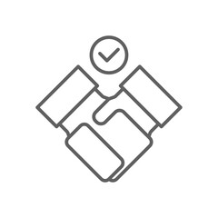 Business Finance icon with black outline style. communication, teamwork, strategy, target, handshake, network, connection. Vector illustration