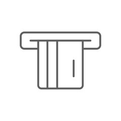 ATM Finance icon with black outline style. money, bank, card, credit, payment, dollar, debit. Vector illustration