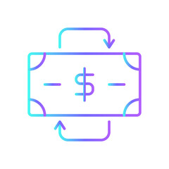 Obraz premium Money Flow Finance icon with blue duotone style. business, investment, dollar, currency, cash, transfer, credit. Vector illustration