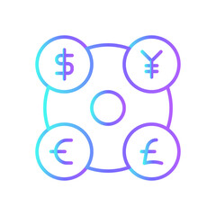 Currency Business and Office icon with blue duotone style. payment, cash, investment, exchange, banking, savings, card. Vector illustration