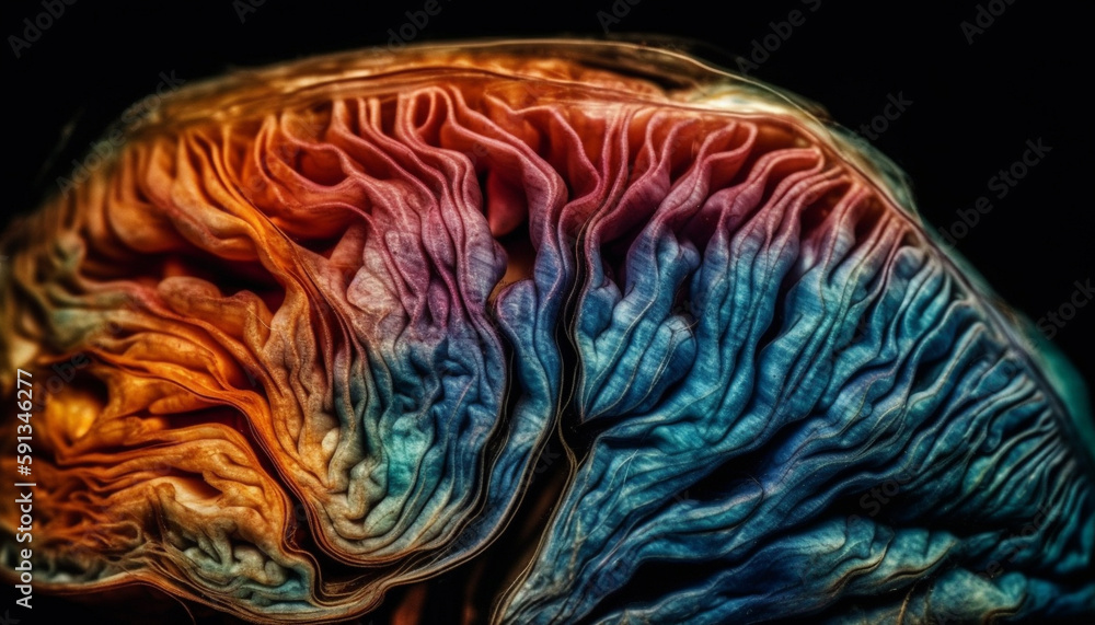 Poster vibrant colors of fungus create abstract pattern generated by ai
