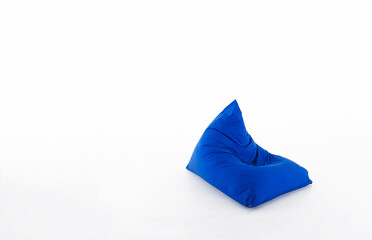 Right side view of nice colourful and soft enjoyable beanbag chair. Concept of comfortable indoor...