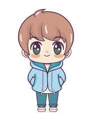 cute boy standing kawaii