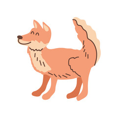 Cute puppy walking cheerful