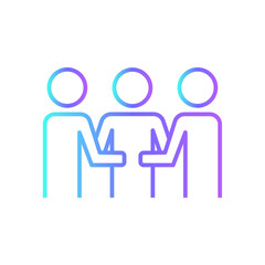 Work Group Business people icon with blue duotone style. team, partnership, organization, social, meeting, member, corporate. Vector illustration