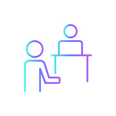 Consultation Business people icon with blue duotone style. service, consulting, strategy, planning, communication, support, management. Vector illustration