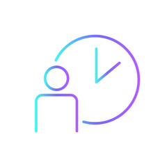 Person Hour Business people icon with blue duotone style. people, work, time, man, job, clock, schedule. Vector illustration