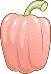 bell pepper vegetable cartoon kawaii style, bell pepper vegetable mascots isolated illustration