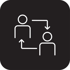 Colaboration Business people icon with black filled line style. concept, solution, teamwork, company, together, group, community. Vector illustration