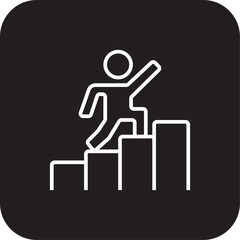 Career Business people icon with black filled line style. success, management, goal, development, growth, leadership, progress. Vector illustration
