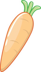 Cute funny carrot vegetable cartoon kawaii style,Carrot vegetable mascot on white background