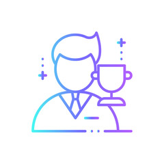 Winner Business people icon with blue duotone style. success, achievement, award, champion, win, reward, star. Vector illustration