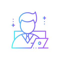 Employee Business people icon with blue duotone style. person, human, manager, work, leader, businessman, staff. Vector illustration