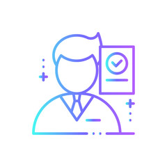 Candidate Business people icon with blue duotone style. human, job, career, search, recruitment, employee, person. Vector illustration