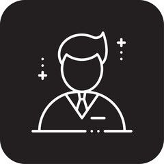 Manager Business people icon with black filled line style. people, strategy, leader, human, person, work, job. Vector illustration