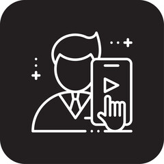 Social Media Business people icon with black filled line style. network, internet, communication, like, app, information, concept. Vector illustration