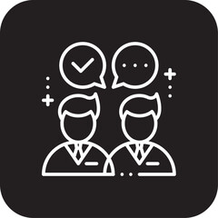 Agreement Business people icon with black filled line style. handshake, people, team, partnership, cooperation, contract, group. Vector illustration