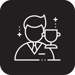Winner Business people icon with black filled line style. success, achievement, award, champion, win, reward, star. Vector illustration