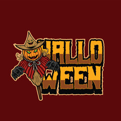 Vector illustration of halloween scarecrow