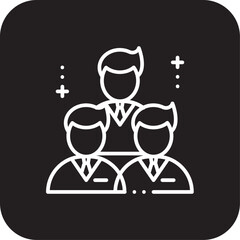 Team Business people icon with black filled line style. teamwork, people, partnership, group, meeting, company, organization. Vector illustration