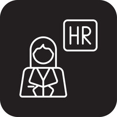 Human resource Business people icon with black filled line style. people, human, manager, recruitment, leadership, person, job. Vector illustration