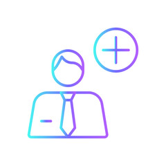 Team addition Business people icon with blue duotone style. human, plus, add, social, community, member, user. Vector illustration