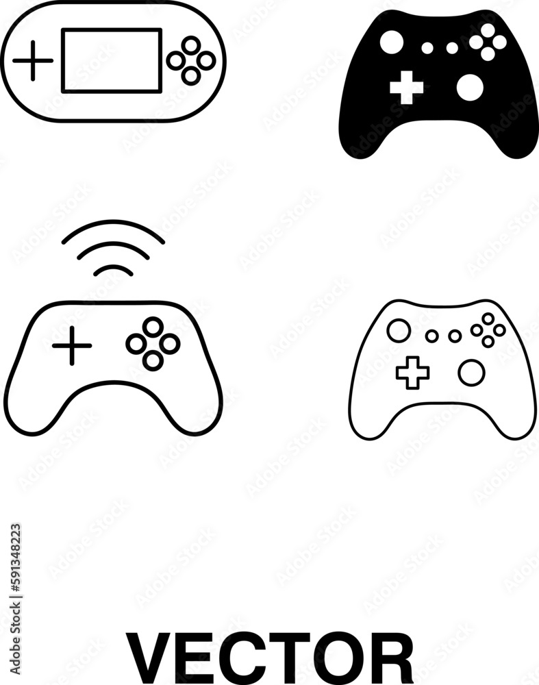 Poster game controller icon set vector trendy style illustration on white background..eps