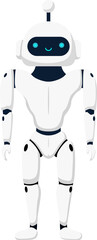 Cute robot, chatbot, AI bot character design illustration. AI technology and cyber character. Futuristic technology service and communication artificial intelligence concept