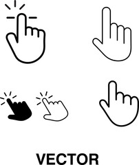 Hand click icon set. pointer icon vectors. hand cursor icon vectors on white..eps