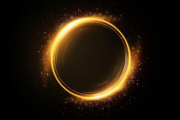 abstact golden light circle. generative ai
