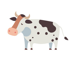 flat cute cow