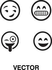 smile icon happy face icon set, vector emoji illustration on white background..eps
