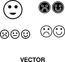 smile icon set vector illustration on white background 