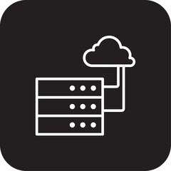 Big Data Data management icon with black filled line style. information, analysis, analytics, network, digital, database, storage. Vector illustration