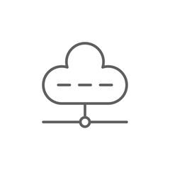 Cloud Data management icon with black outline style. internet, network, connection, collection, information, storage, data. Vector illustration
