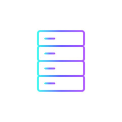 Storage Data management icon with blue duotone style. information, data, cloud, package, database, object, system. Vector illustration