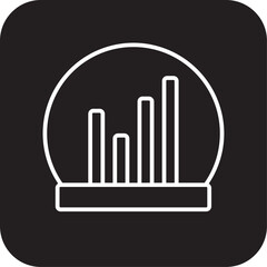 Prediction Data management icon with black filled line style. analysis, data, information, research, statistics, predict, bar. Vector illustration