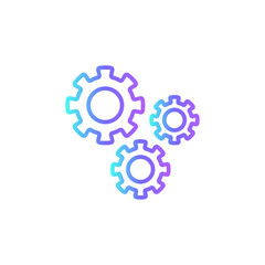 Management Data management icon with blue duotone style. business, teamwork, team, strategy, concept, manage, gear. Vector illustration