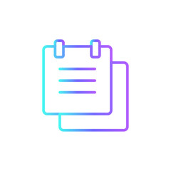 Note Data management icon with blue duotone style. sheet, paper, object, document, file, notepad, write. Vector illustration