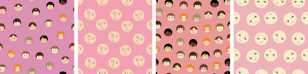 Feminine look, abstract personage, mascot design, funny face, cute icon