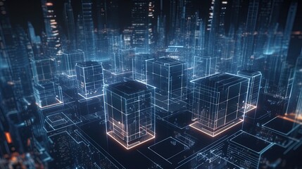 3d illustration of abstract technology background. Sci-fi concept.3D rendering of abstract technology concept. Futuristic cyberspace background,Abstract 3d rendering of data processing.Generative Ai