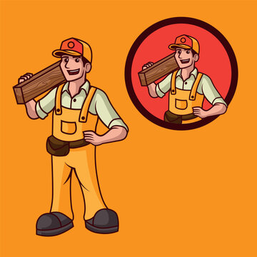 Handyman - Carpenter mascot logo vector