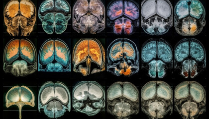 Fototapeta premium Human brain imaged with advanced medical technology generated by AI