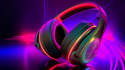 abstract background with headphones