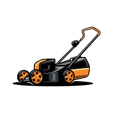 recommend clip art: yellow lawn mower illustration vector